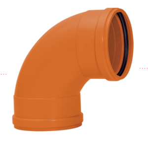 Curva 90° curta com bolsas para pé de coluna esgoto silentium