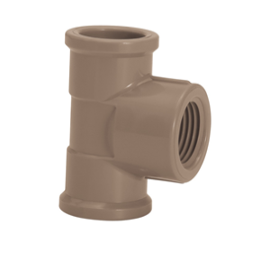 Tê soldável com rosca na bolsa central